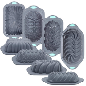 Tongjude silicone loaf pan 4-piece set for versatile breads with easy release.