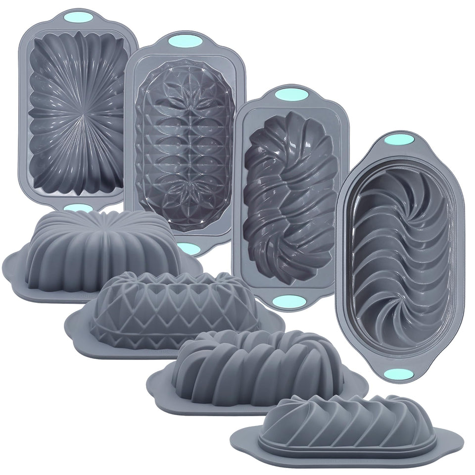 Tongjude silicone loaf pan 4-piece set for versatile breads with easy release.