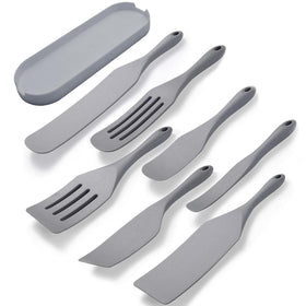 Tongjude silicone spurtle set, 8-piece, ideal for sautéing and stirring nonstick cookware.
