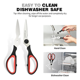 Tongmaru kitchen shears showing detachable handles for comfortable grip during prep.