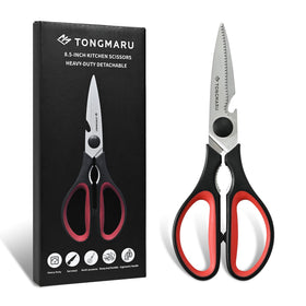 Tongmaru kitchen shears close-up of heavy-duty blades for precise cuts.