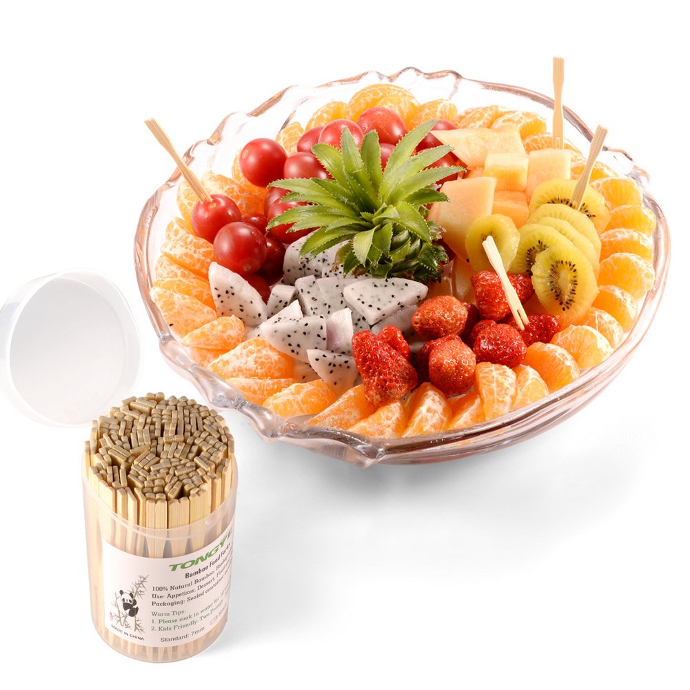 Tongye cocktail snacks served with sturdy 3.5-inch bamboo picks.