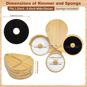 TonJin bar glass rimmer in bamboo with sponge included for quick rims