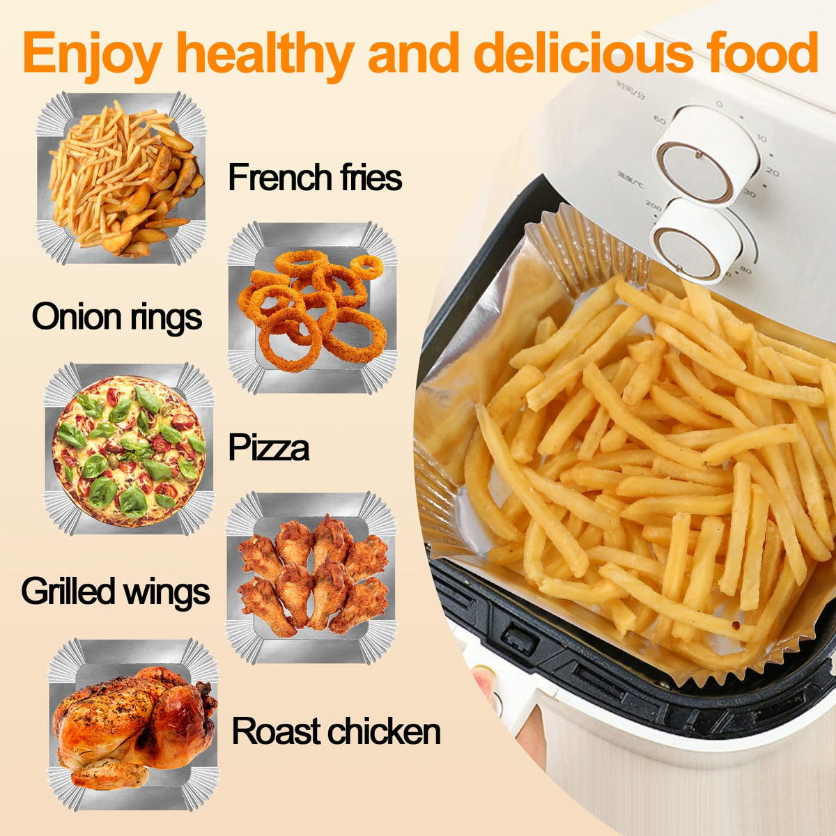Tonmom square liner with 4.5 cm edge protection for fryer sides
