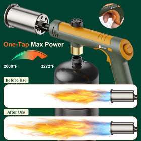 TONYFUL torch with adjustable flame knob enables precise searing and caramelizing