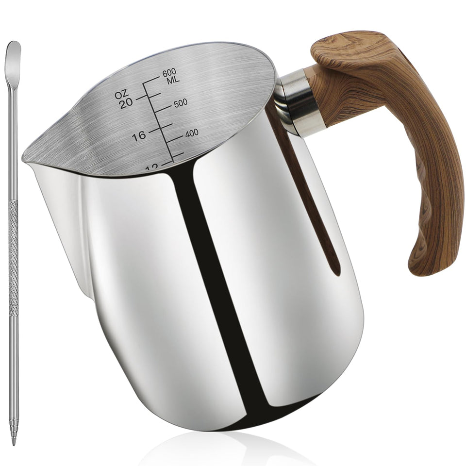 TooCust stainless steel milk frothing pitcher 20oz for smooth latte pours