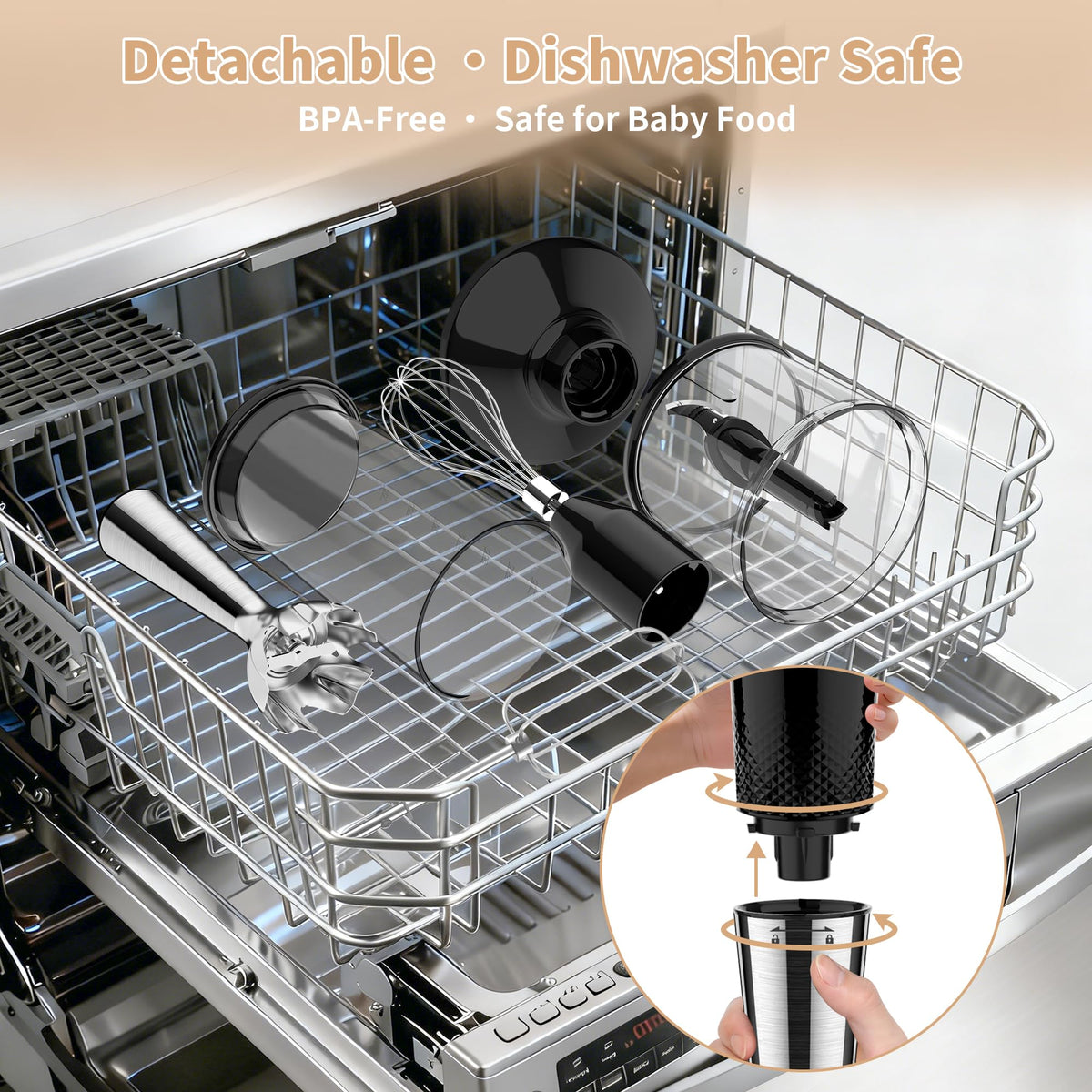 Toogel dishwasher-safe BPA-free blades for easy cleanup