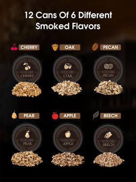 TOOKEBEEGO wood chip varieties with six flavors for rich smoky cocktails