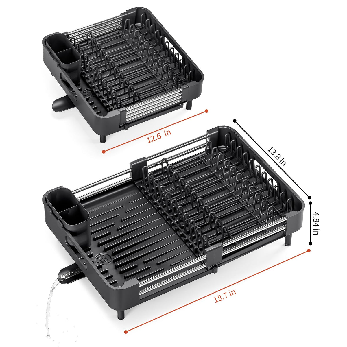 TOOLF anti-rust aluminum dish rack highlighting durable construction