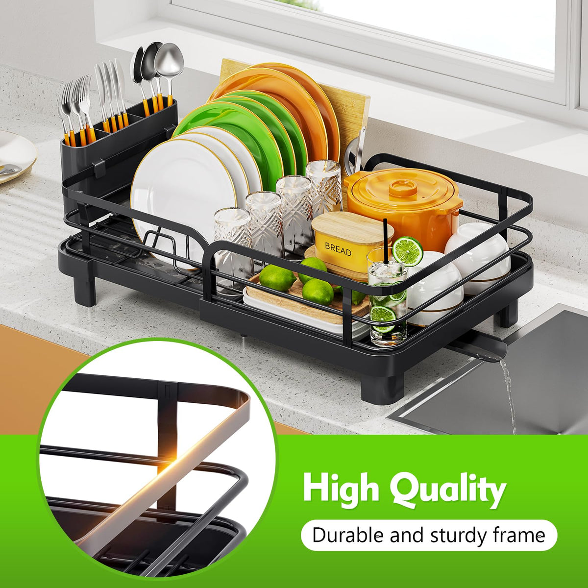 TOOLF cutlery holder with three compartments keeps forks, knives, and spoons organized