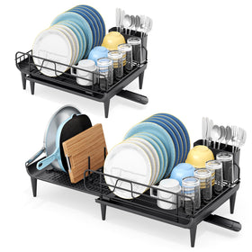 TOOLF large dish rack supports everyday dishes and gadgets during busy mealtimes.