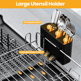 TOOLF dish rack in kitchen counter complements modern decor.