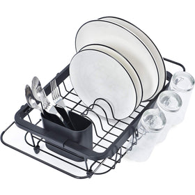 TOOLF expandable dish drying rack over sink, adjustable length for a perfect fit.
