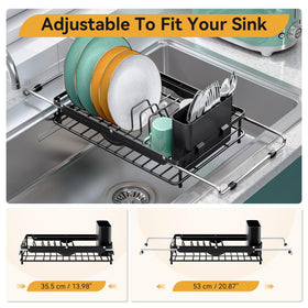 TOOLF expandable rack adapting to sink size range with adjustable bars