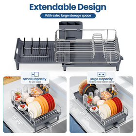 TOOLF stainless steel finish on dish drainer adds modern look