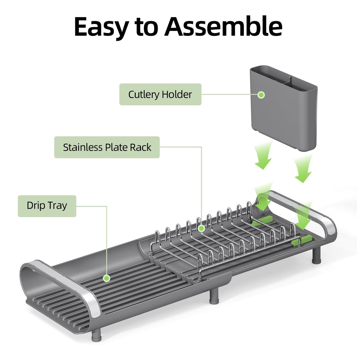 TOOLF rack holds up to nine plates for efficient drying.