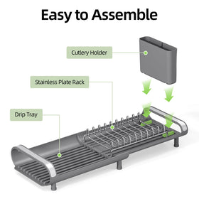 TOOLF rack holds up to nine plates for efficient drying.