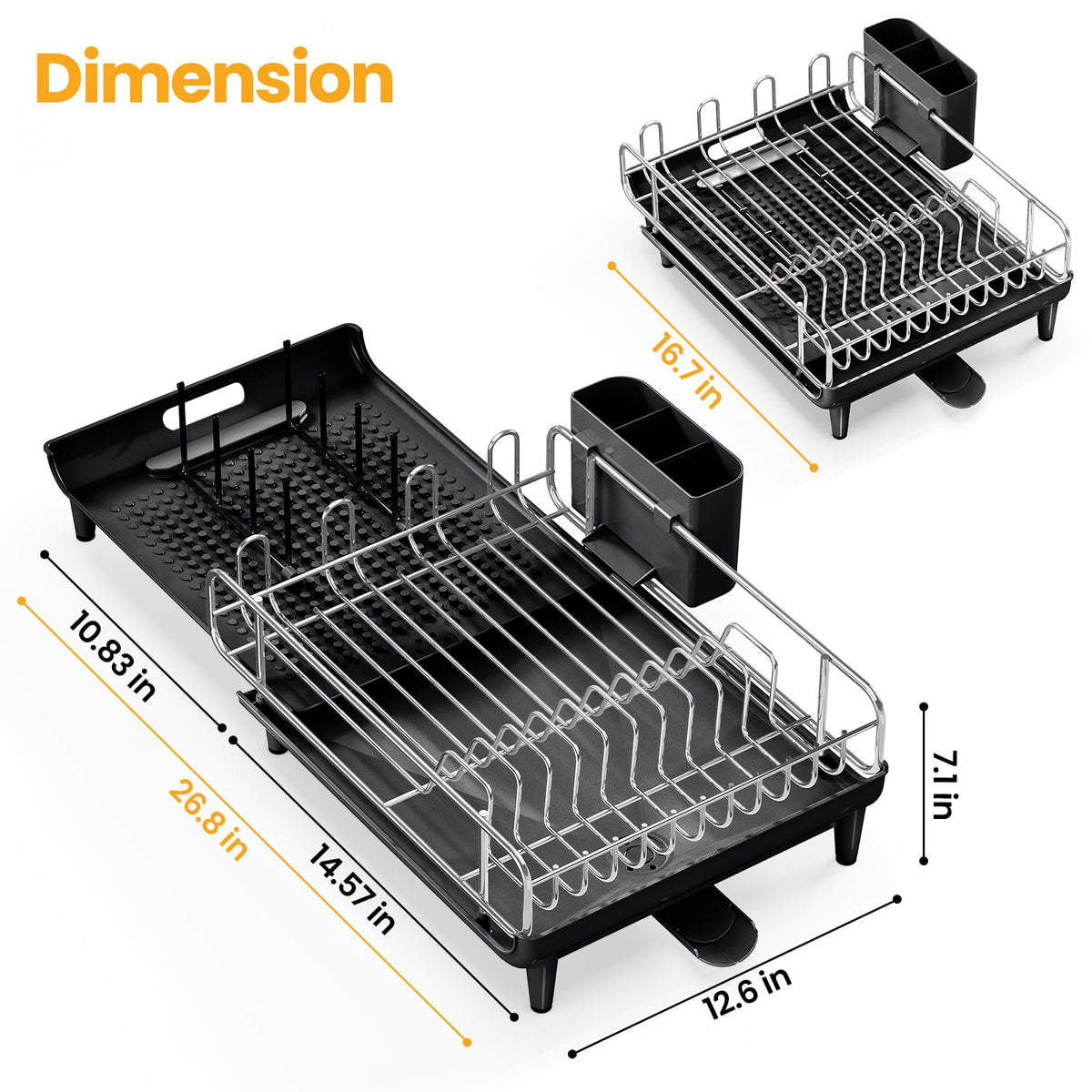 TOOLF large capacity setup holds pots pans bowls with room to spare.