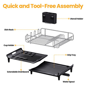 TOOLF rack installed over a sink saves counter space and dries efficiently.