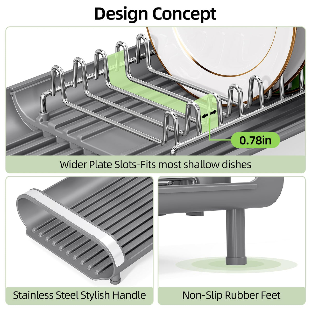 TOOLF removable two-slot utensil holder with drainage holes.