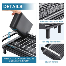 TOOLF slim space-saving dish rack fits small kitchens