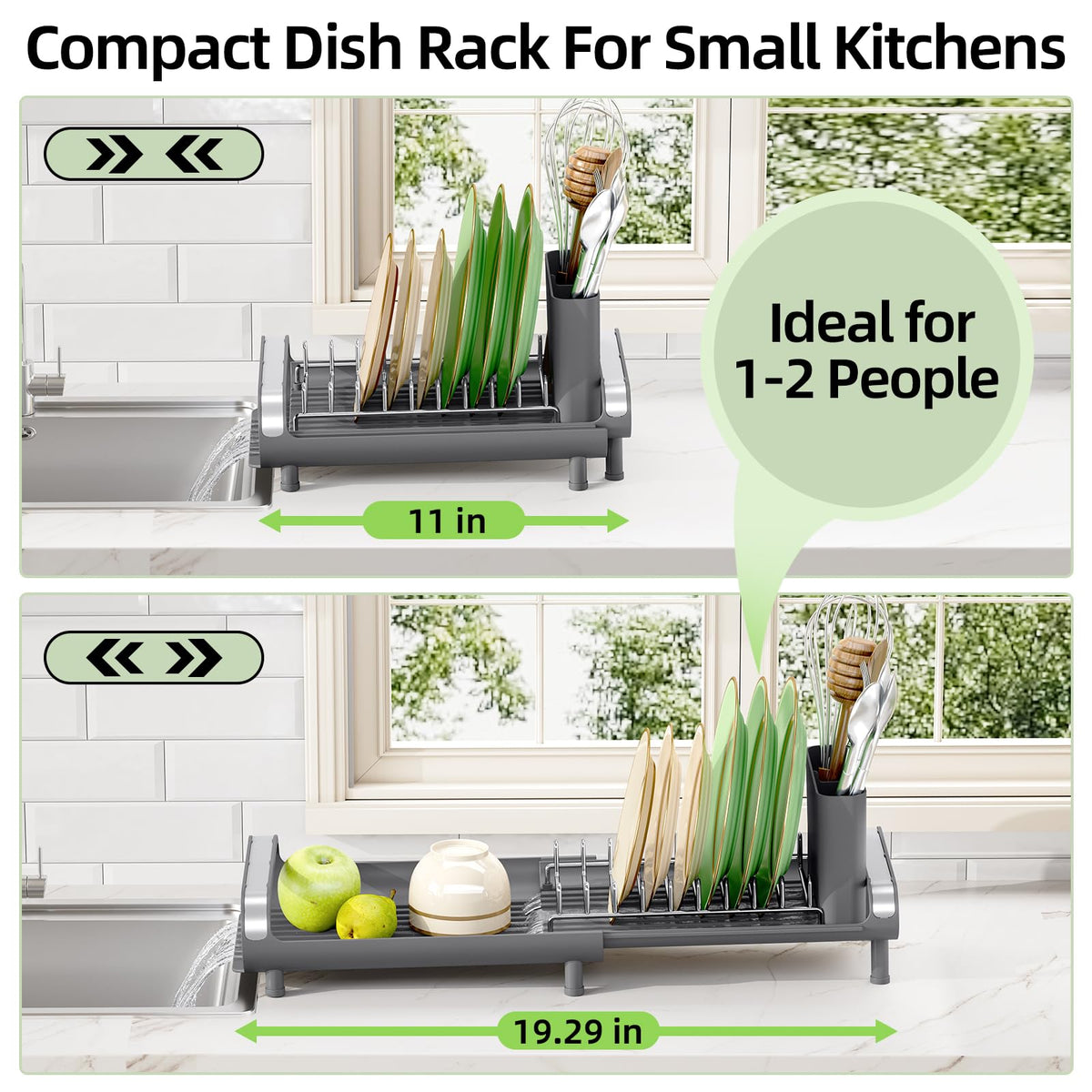 TOOLF stainless steel dish drainer resists rust for long-term use.