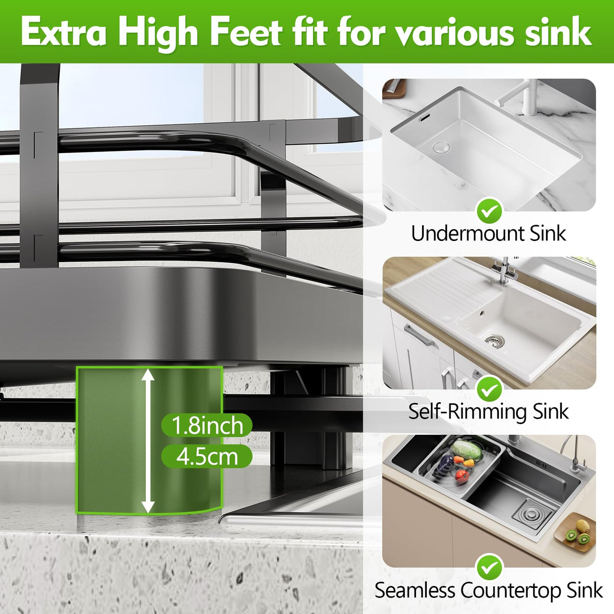TOOLF stainless steel frame dish rack remains sturdy and rust-resistant