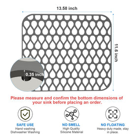 TOOVEM silicone sink mat heat-resistant material withstands brief contact with hot items.