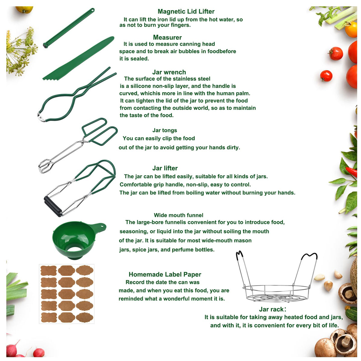 Toowood stainless steel canning tongs for precise grip during tasks
