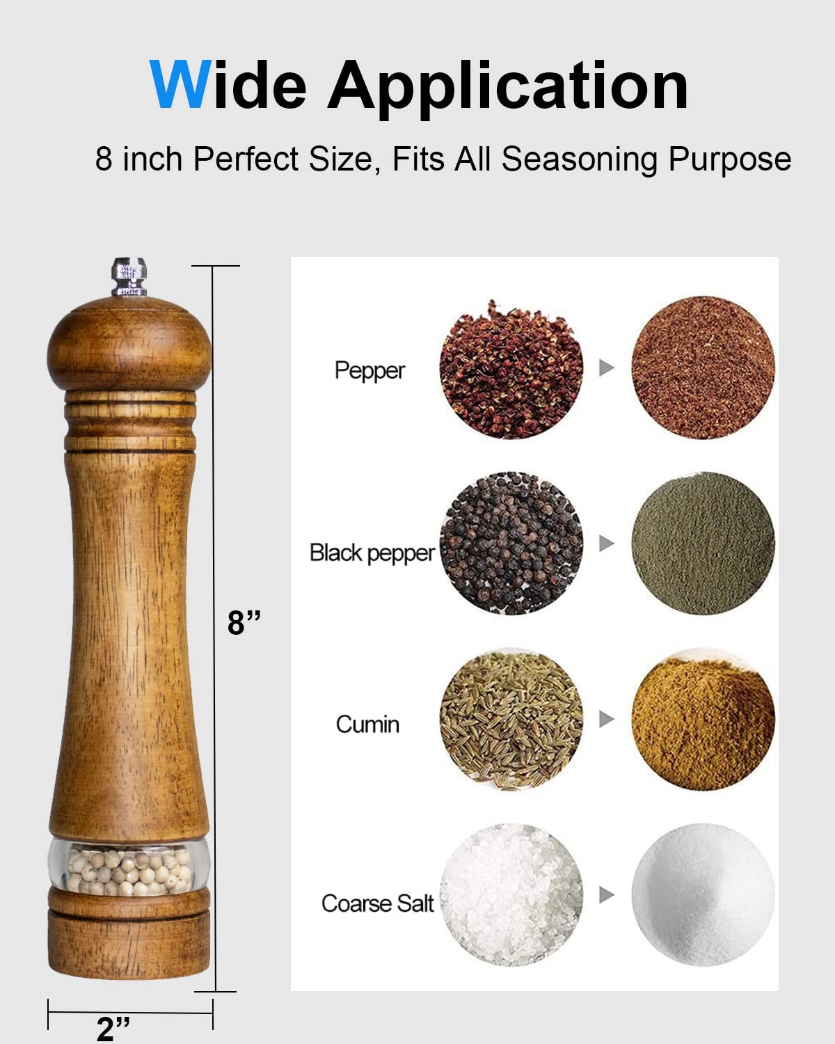 TooWoom 3-ounce capacity stores salt or pepper fresh