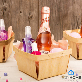 Top Home Store 5.75in square top view highlights compact size for gift baskets.
