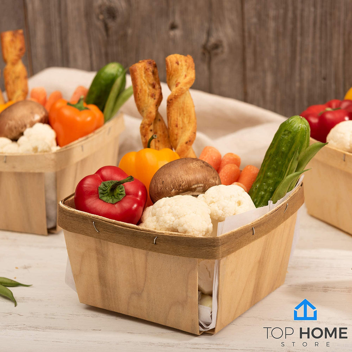 Top Home Store Unfinished wood texture detail suitable for DIY projects.