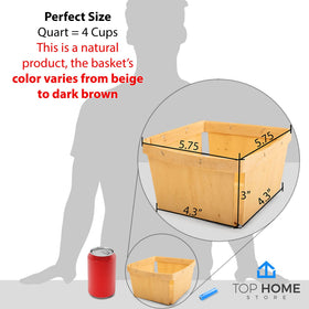 Top Home Store Wooden Gift Basket closeup shows unfinished wood texture for crafts.