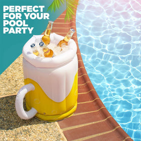 Top Race 17-5 inch inflatable cooler withstands outdoor party splashes.
