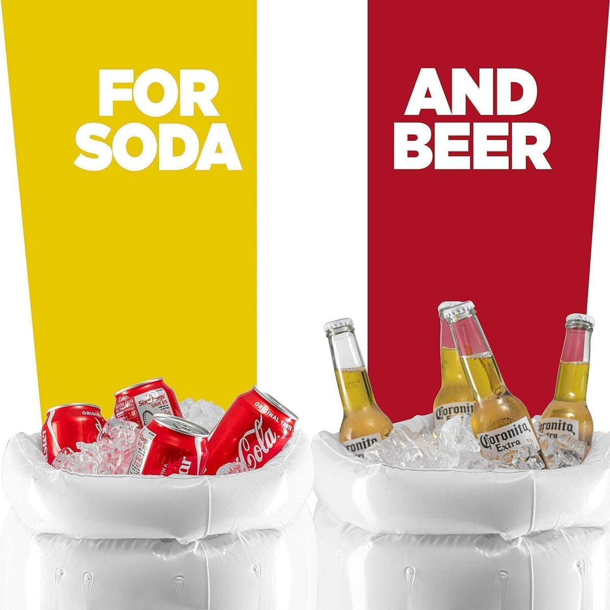 Top Race two-pack beer mug coolers elevate pool party decor and fun.