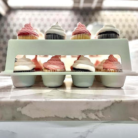 Deep cupcake holders prevent movement in transit with Top Shelf Elements carrier