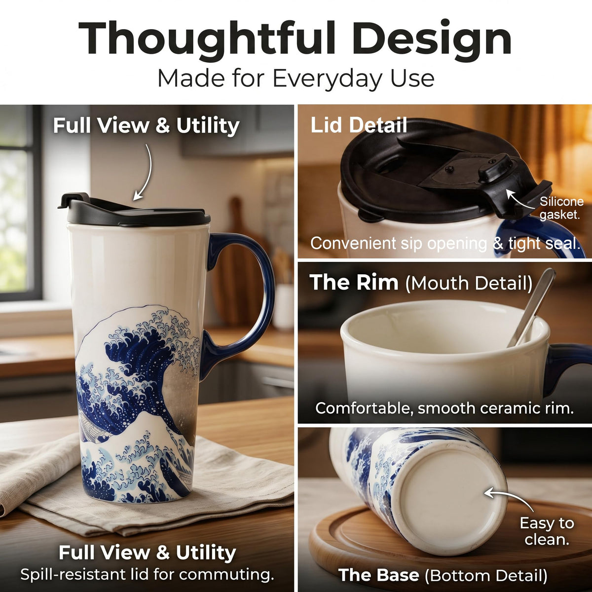 Topadorn mug with durable glaze finish for everyday style