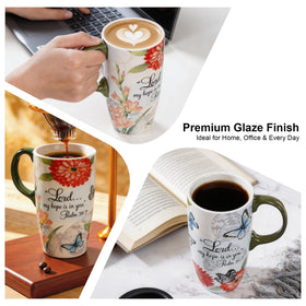 Topadorn mug suitable for hot or cold beverages during busy days.