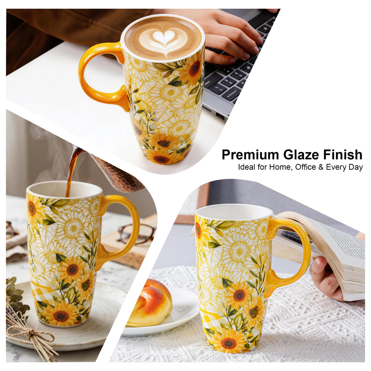 Topadorn leak-proof lid on travel mug keeps liquids secure.