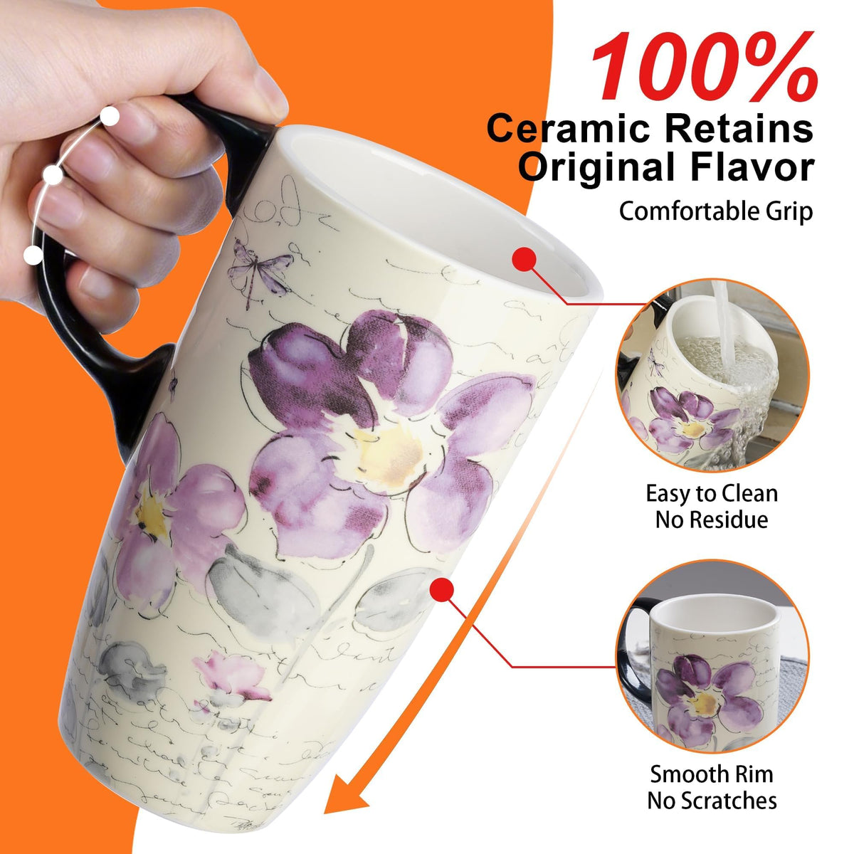 Topadorn oven and microwave safe mug for reheating beverages.