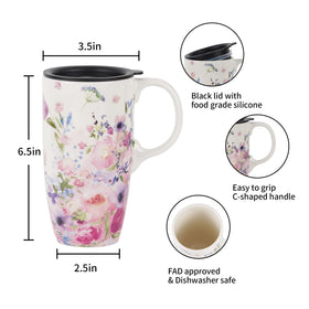 Topadorn porcelain latte cup 17oz for generous hot or iced drinks.