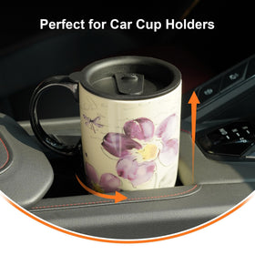 Topadorn sealed lid with silicone ring keeps beverages warm or cold.