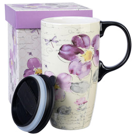 Topadorn tall ceramic travel mug with 17 oz capacity for on-the-go coffee.