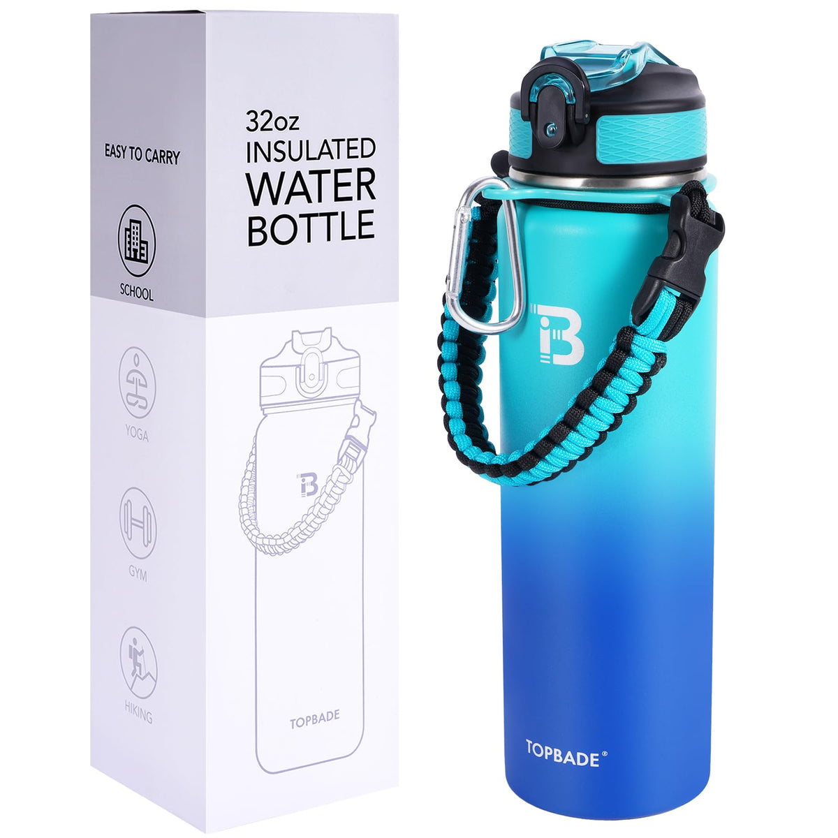 TOPBADE bottle body is dishwasher-safe; remove lid before washing.