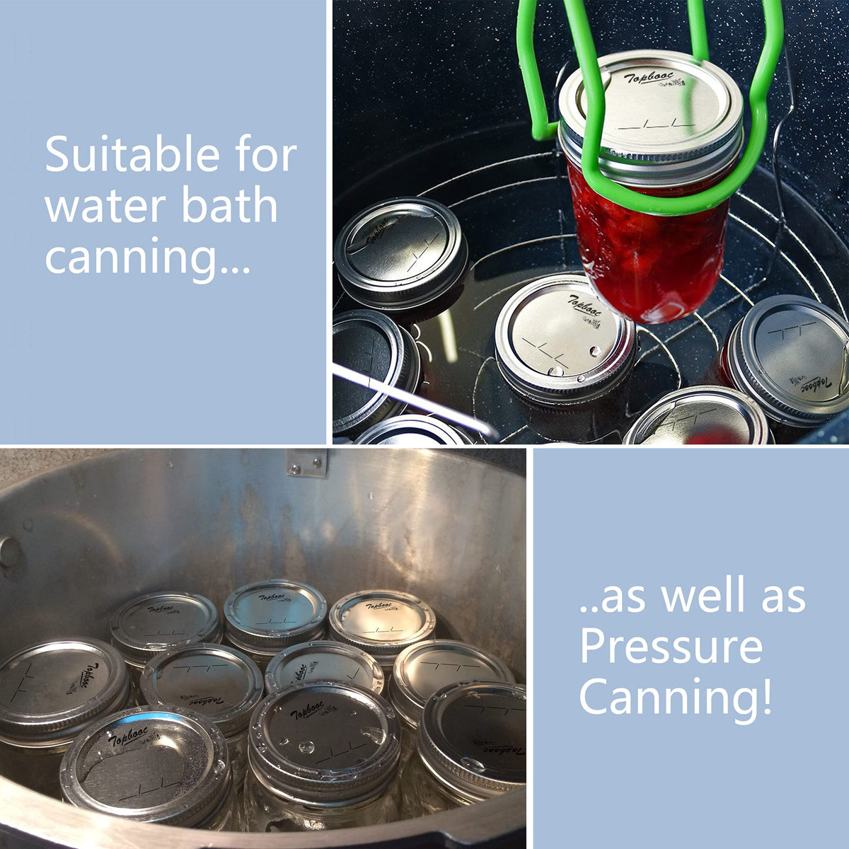Topbooc airtight mason jar lids prevent leaks during storage