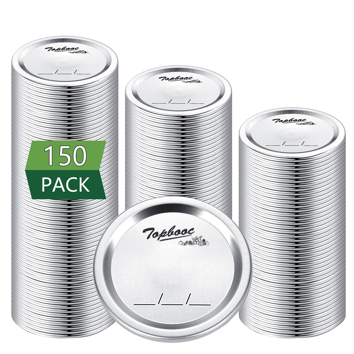 Topbooc regular-mouth lids on Ball or Kerr jars with airtight seal