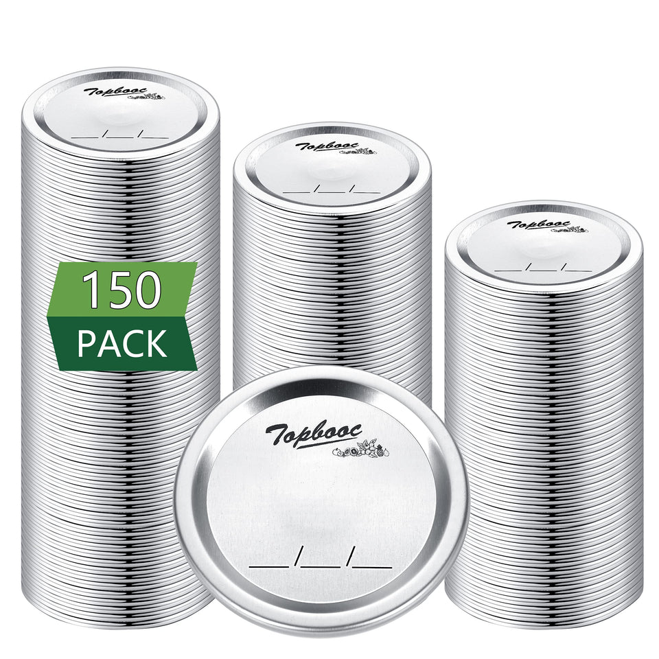 Topbooc regular-mouth lids on Ball or Kerr jars with airtight seal