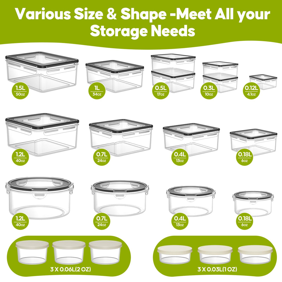 TOPCHASE airtight leakproof containers with silicone seal prevent spills.