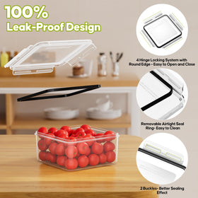TOPCHASE BPA-free microwave-safe containers suited for reheating without lids.
