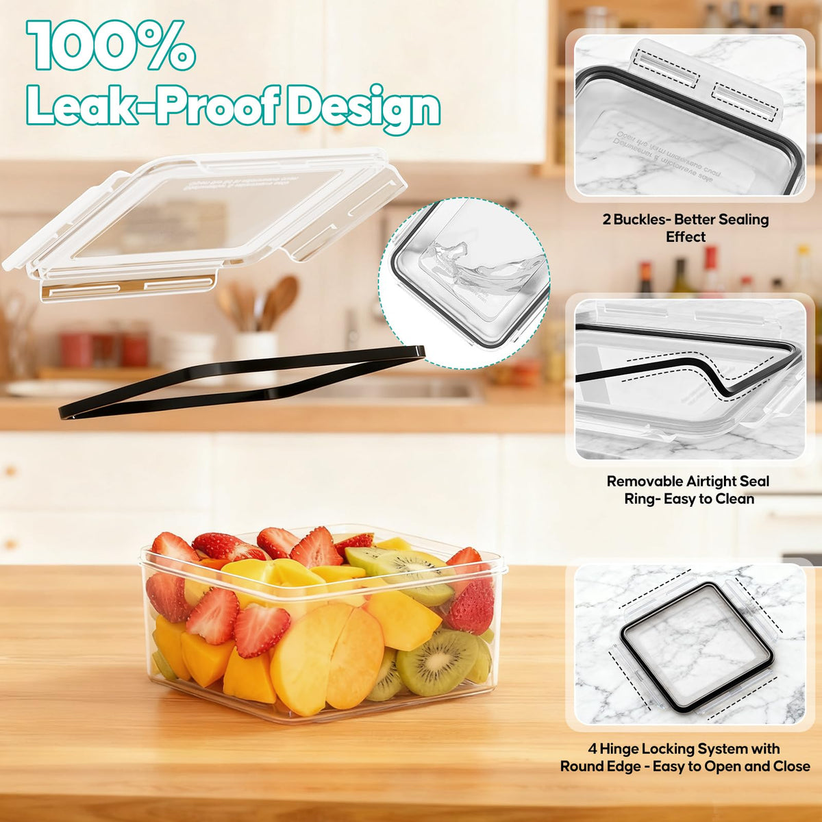 Topchase rectangular 8oz container great for dips and small portions